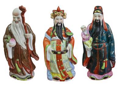 Estatuetasd dos três deuses ta